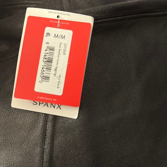💎 SPANX 20136 Faux Leather Moto Leggings - Picture 7 of 8